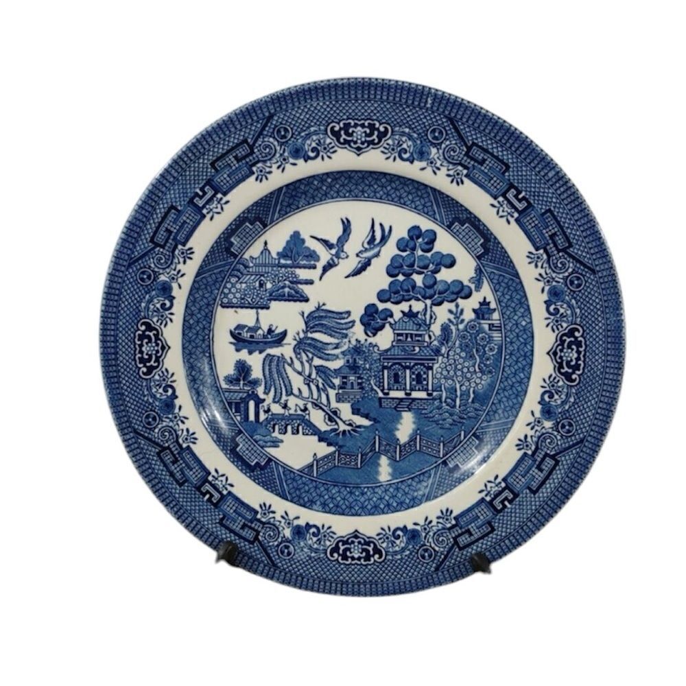 Johnson & Bros.  & Willow Since 1863 Made in England 8” plates (3) - Excellent - Picture 2 of 13